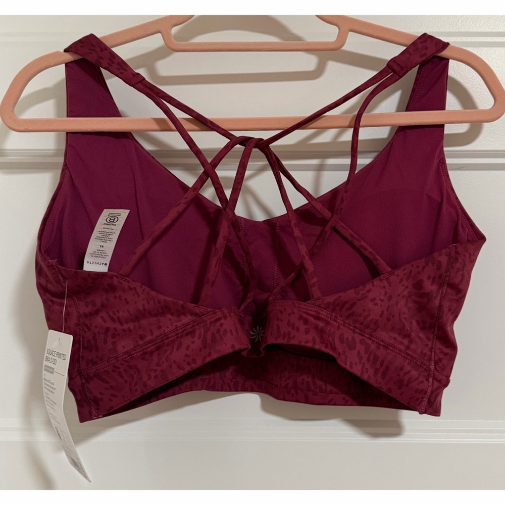 Athleta Solace Printed Sports Bra in Berry NWT SZ XL - Picture 6 of 12